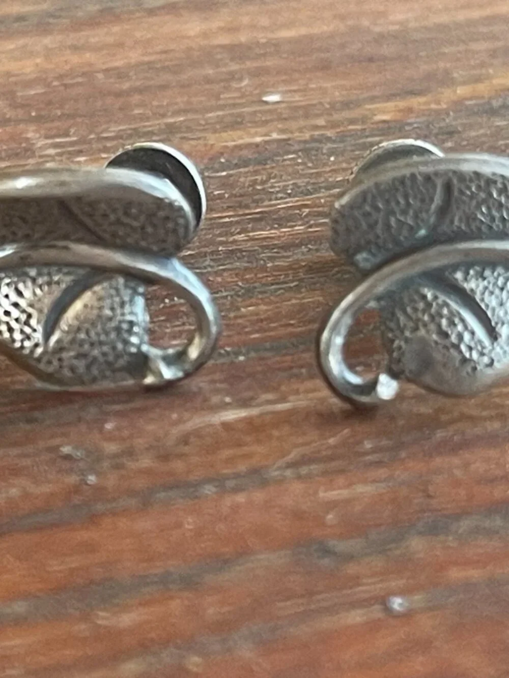 Mid Century Sterling Silver Leaf Earrings Beau Signed Earrings